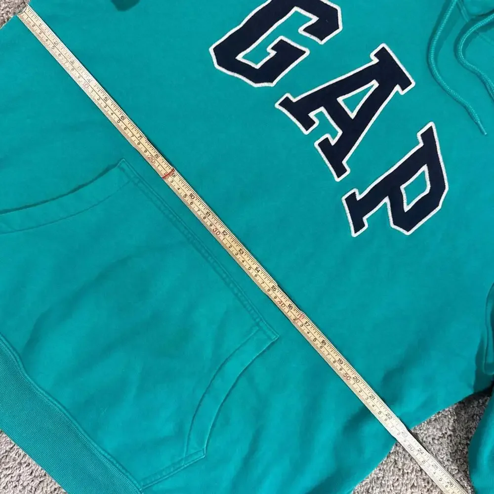GAP Arch Logo Hoodie Mens XL Green Mirage Pullover Fleece Sweatshirt EUC - Picture 4 of 8